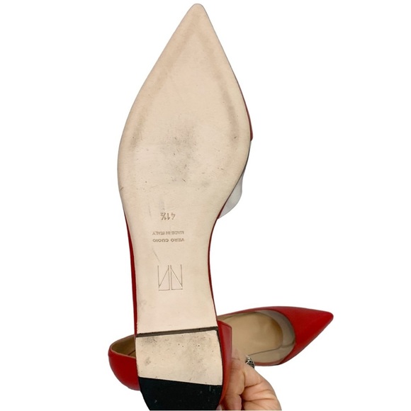 Tamara Mellon D'Orsay Leather Pointed Toe Flats Red Size EU 41.5 - Picture 8 of 10